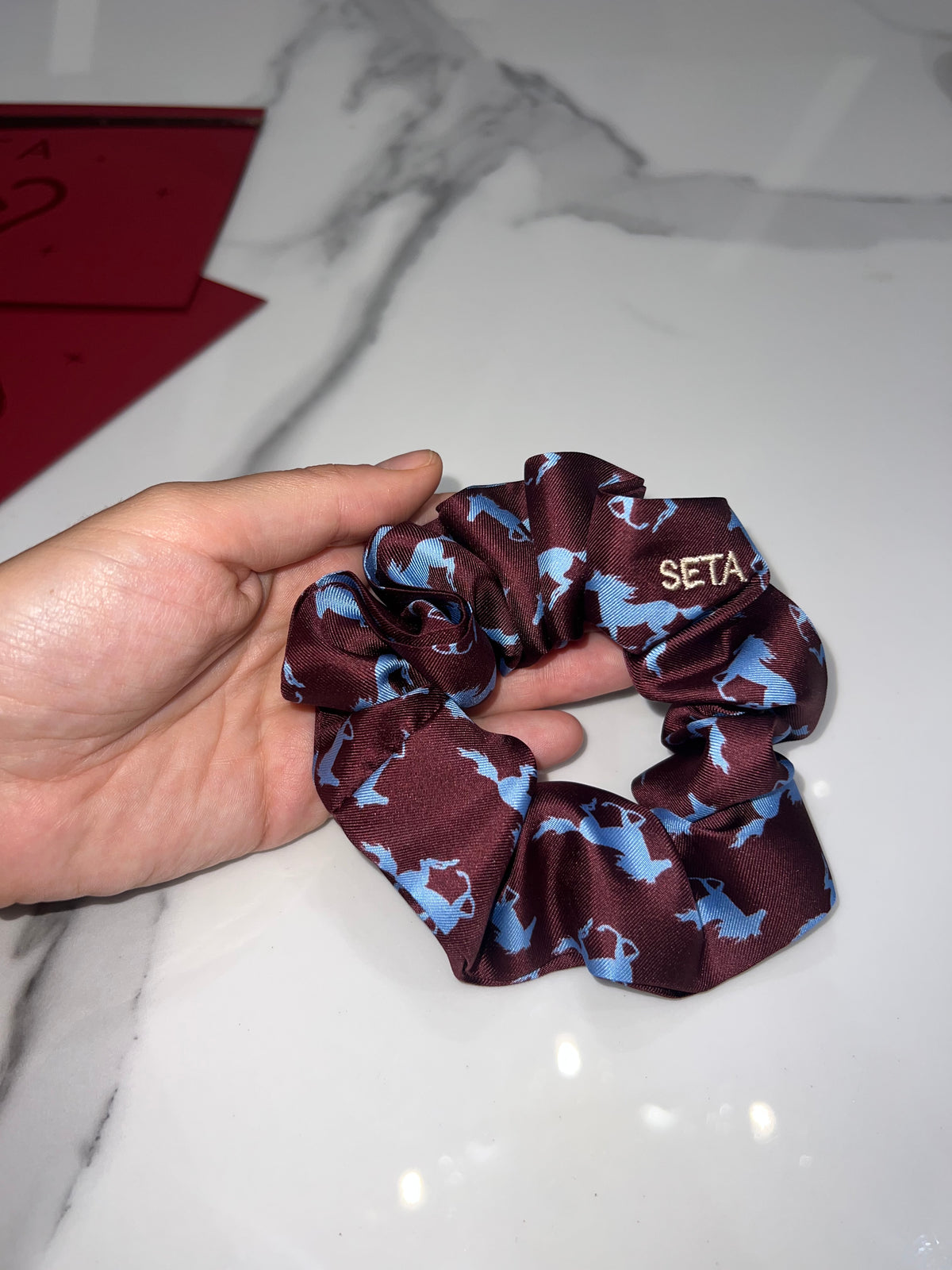 Cavallo Blu Silk Scrunchie