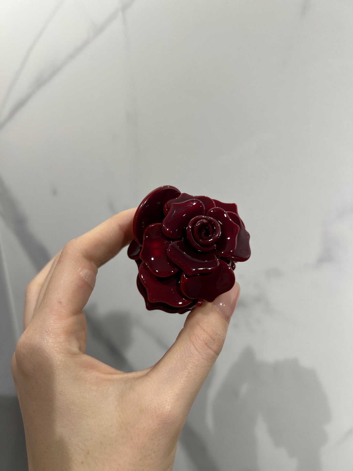 Dark Red Rose Hairclip