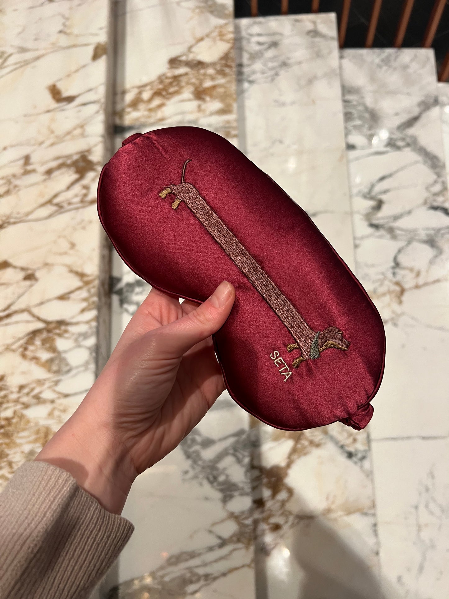 Bordeaux Puppy Love Silk Sleeping Mask