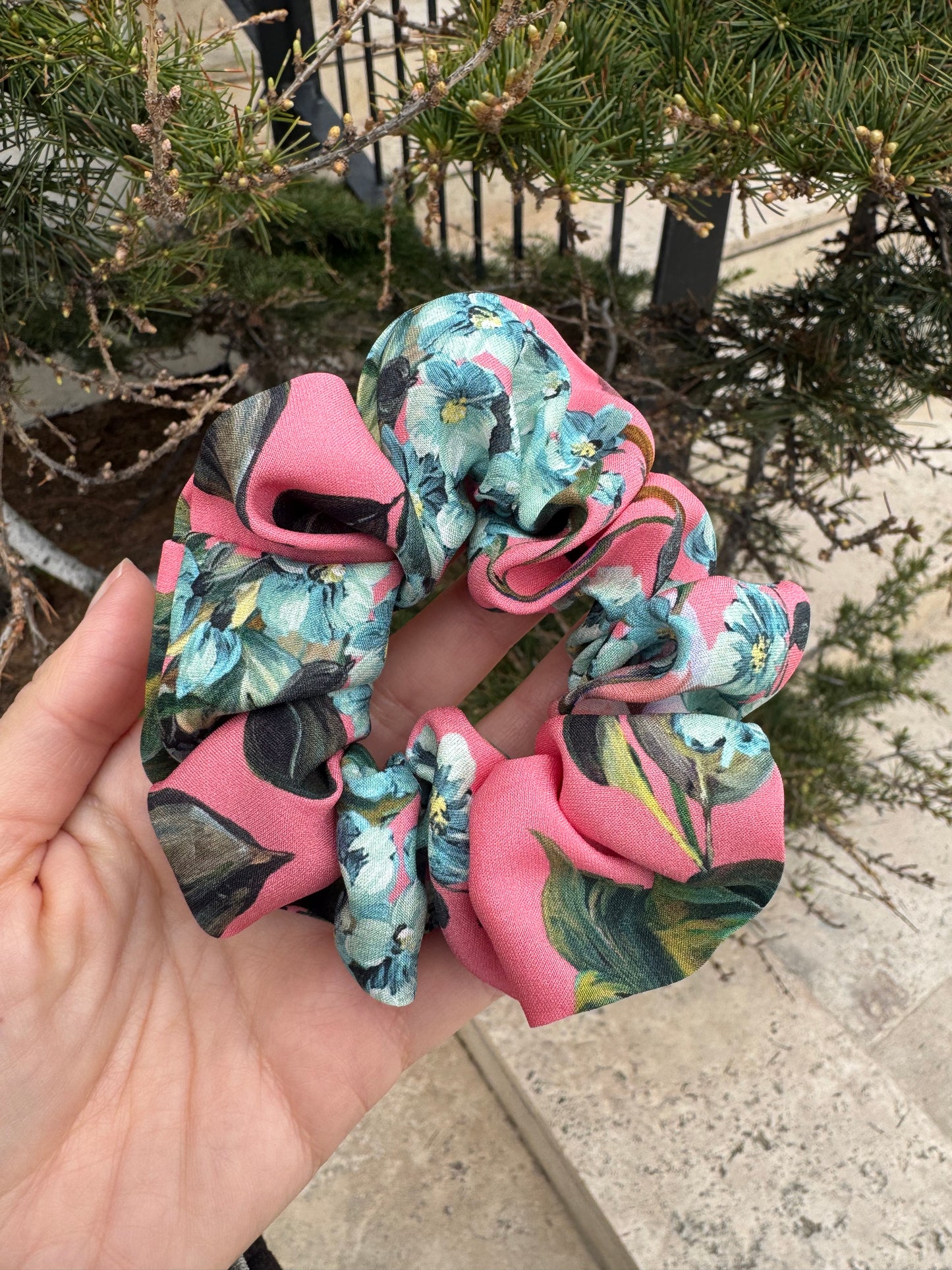 Blush Bouquet Silk Scrunchie