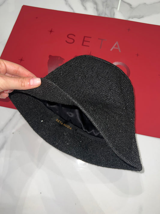 Black Payettes & Silk Bucket Hat