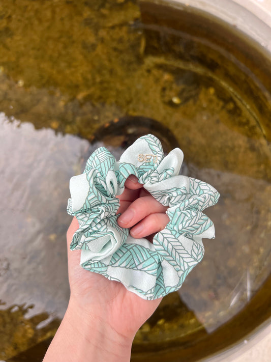 Minty Chains Silk Scrunchie