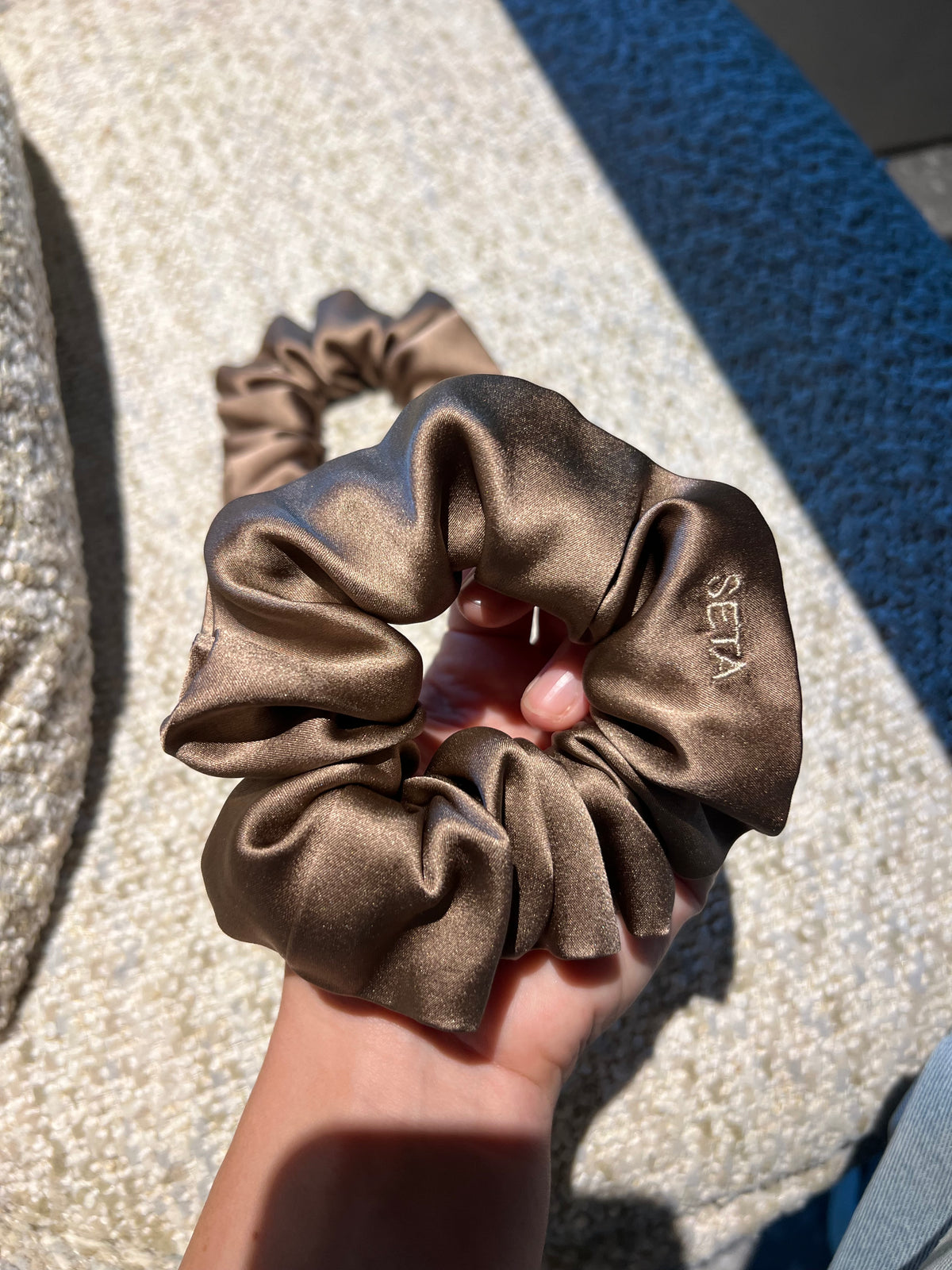 Caramel Silk Scrunchie