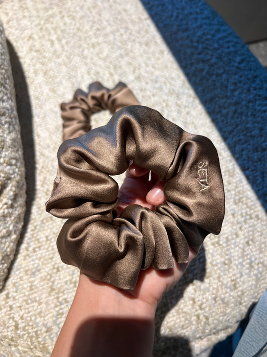 Caramel Silk Scrunchie