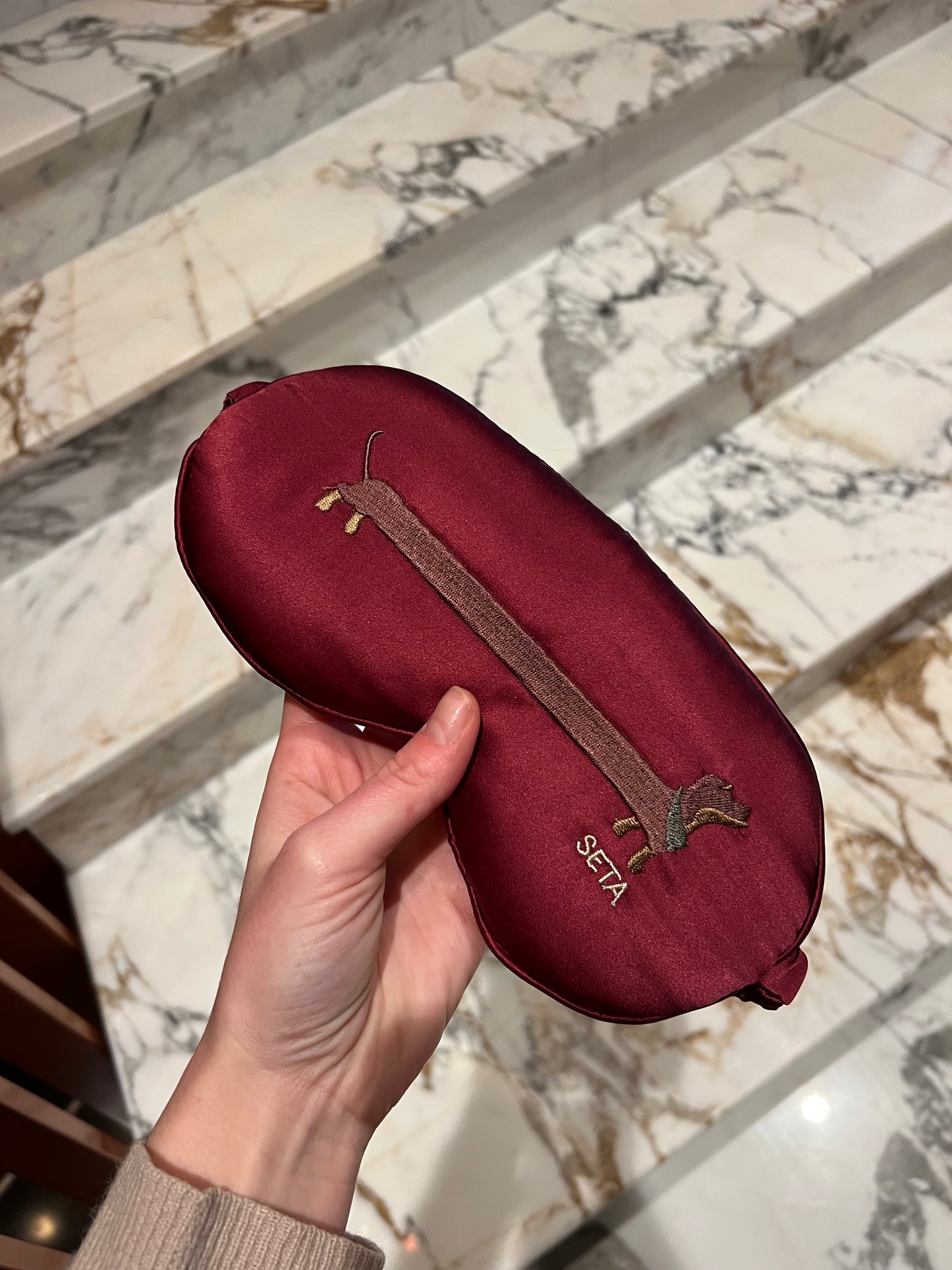 Bordeaux Puppy Love Silk Sleeping Mask