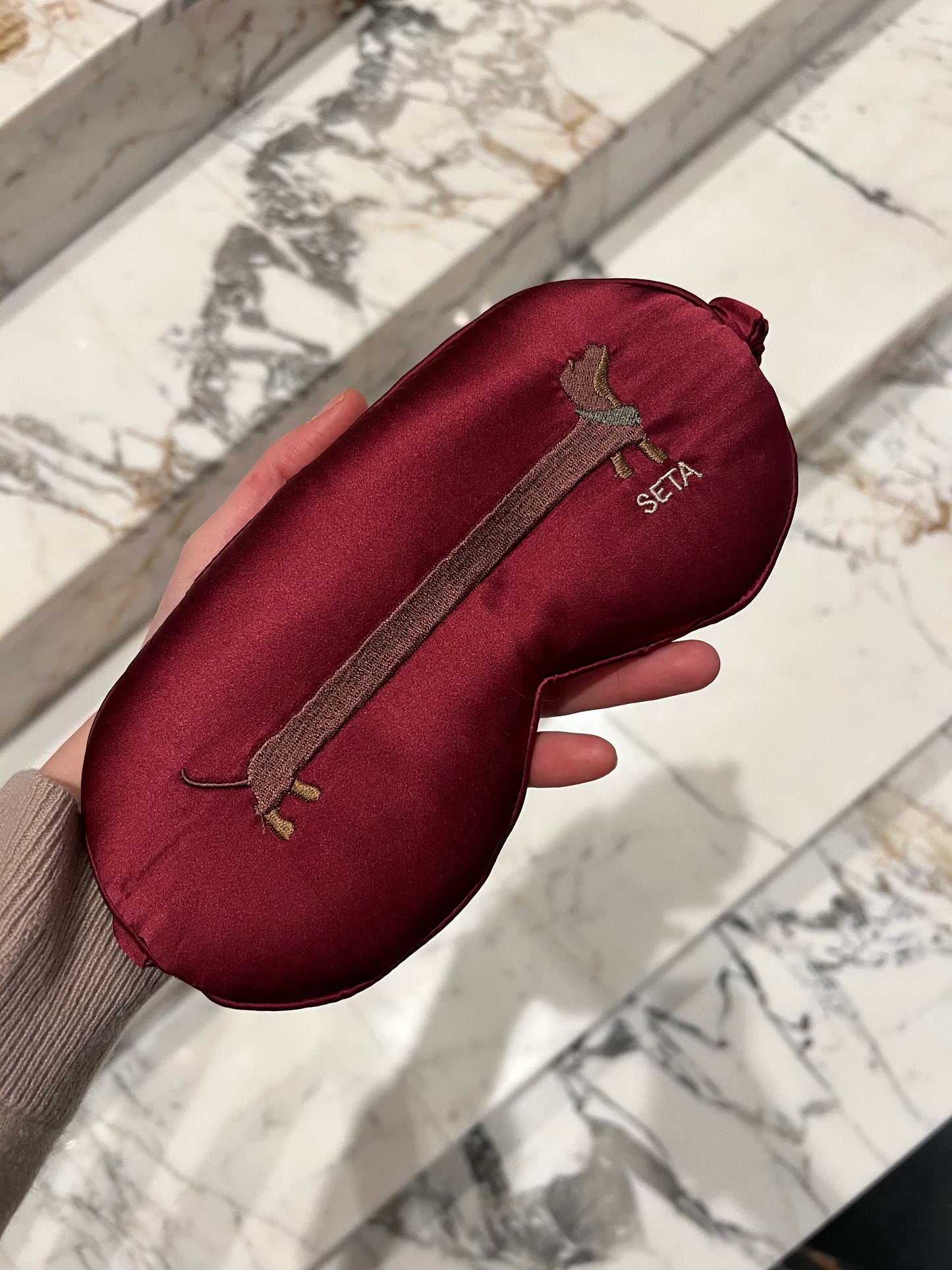 Bordeaux Puppy Love Silk Sleeping Mask