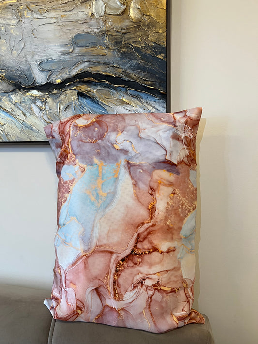 Rose Marble Silk Pillowcase
