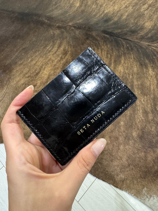 Croco Leather Black Card holder
