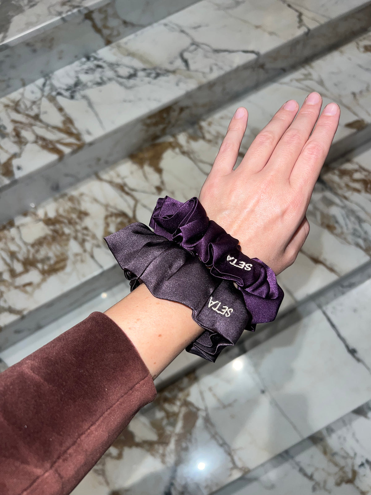 Melanzana Silk Scrunchie