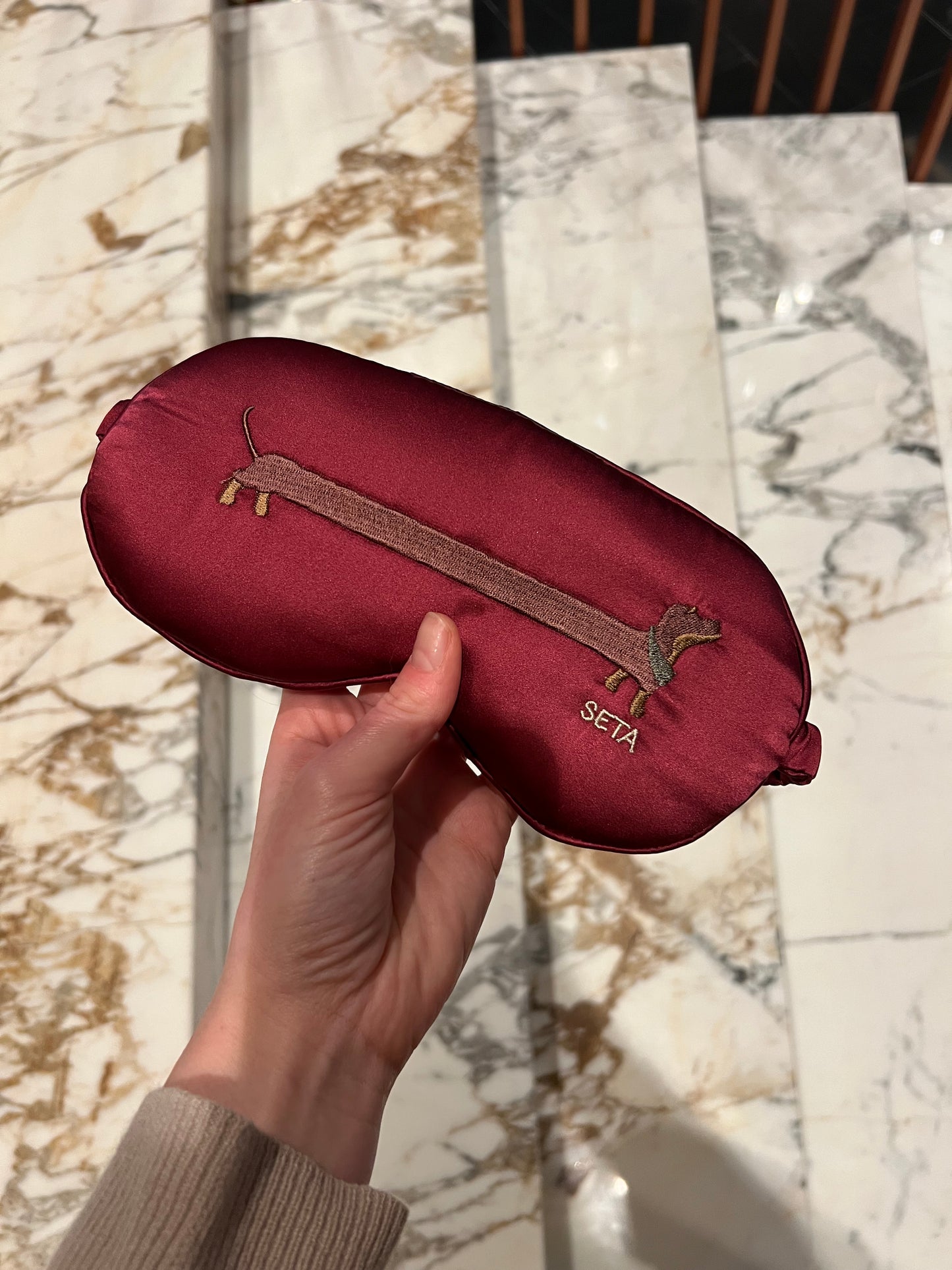 Bordeaux Puppy Love Silk Sleeping Mask