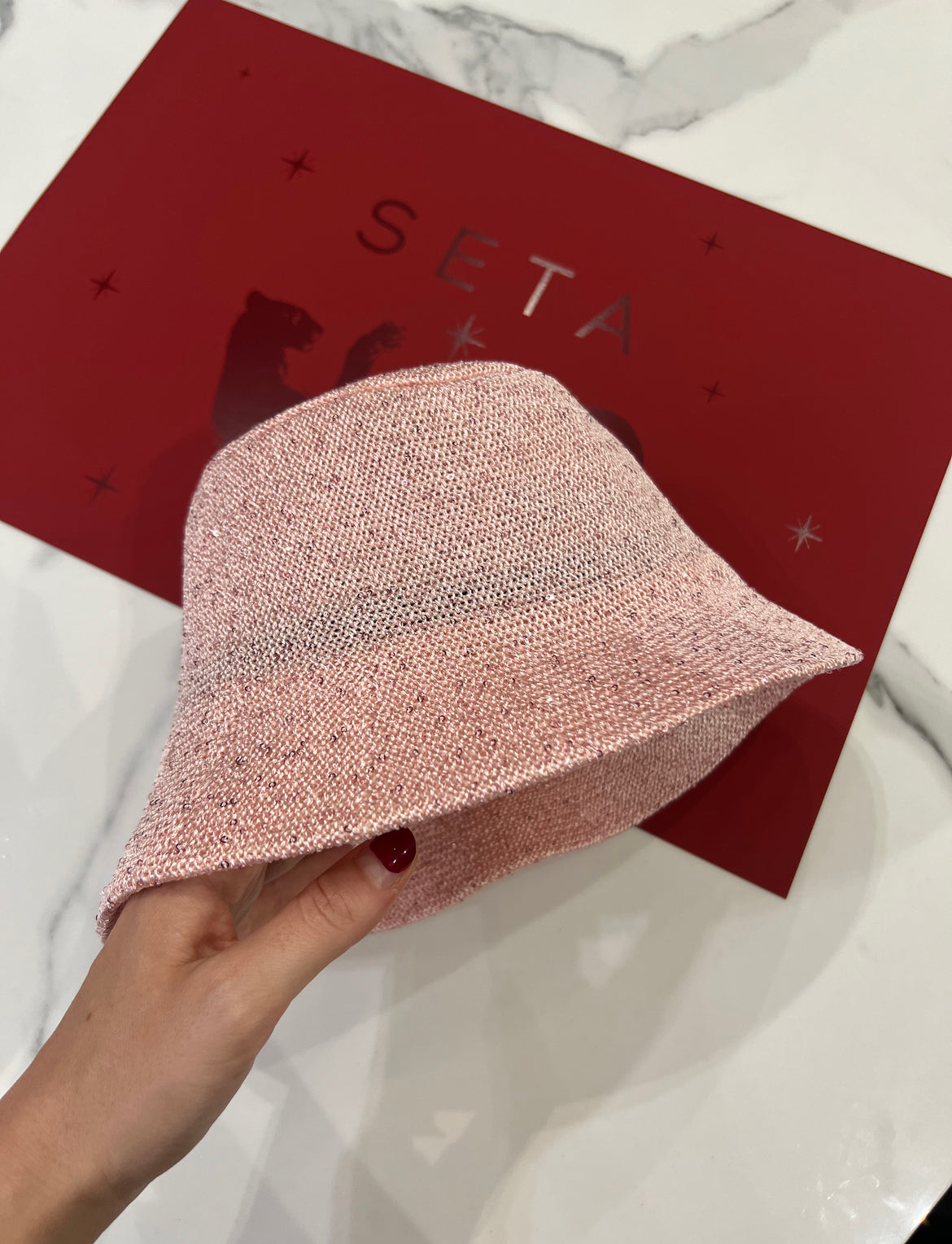 Pink Payettes Silk Bucket Hat