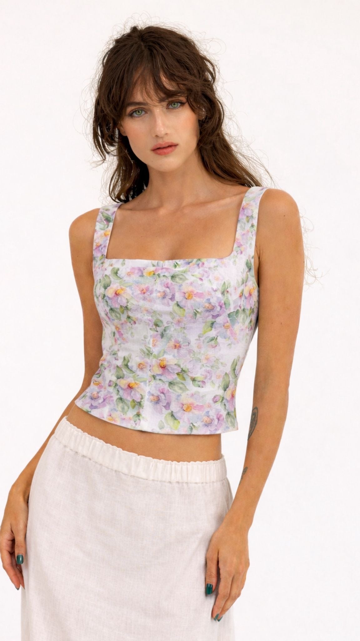 Floral Linen Corset