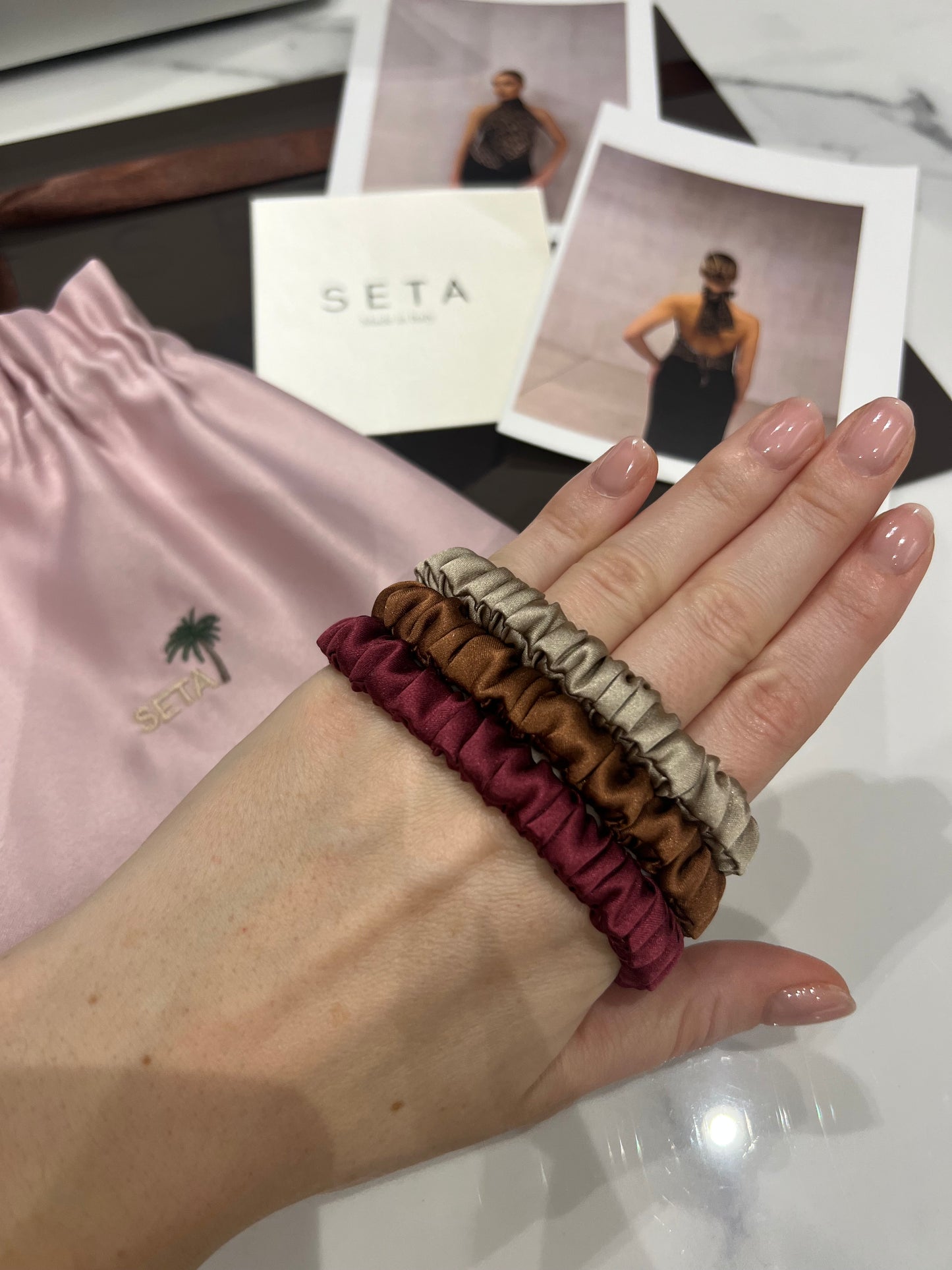 Autumn 3 Pack Small Silk Scrunchies