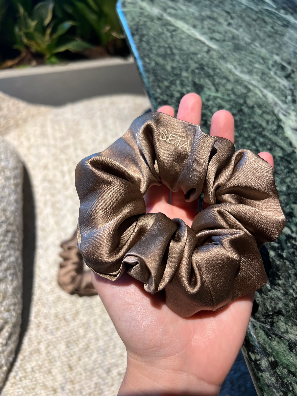 Caramel Silk Scrunchie