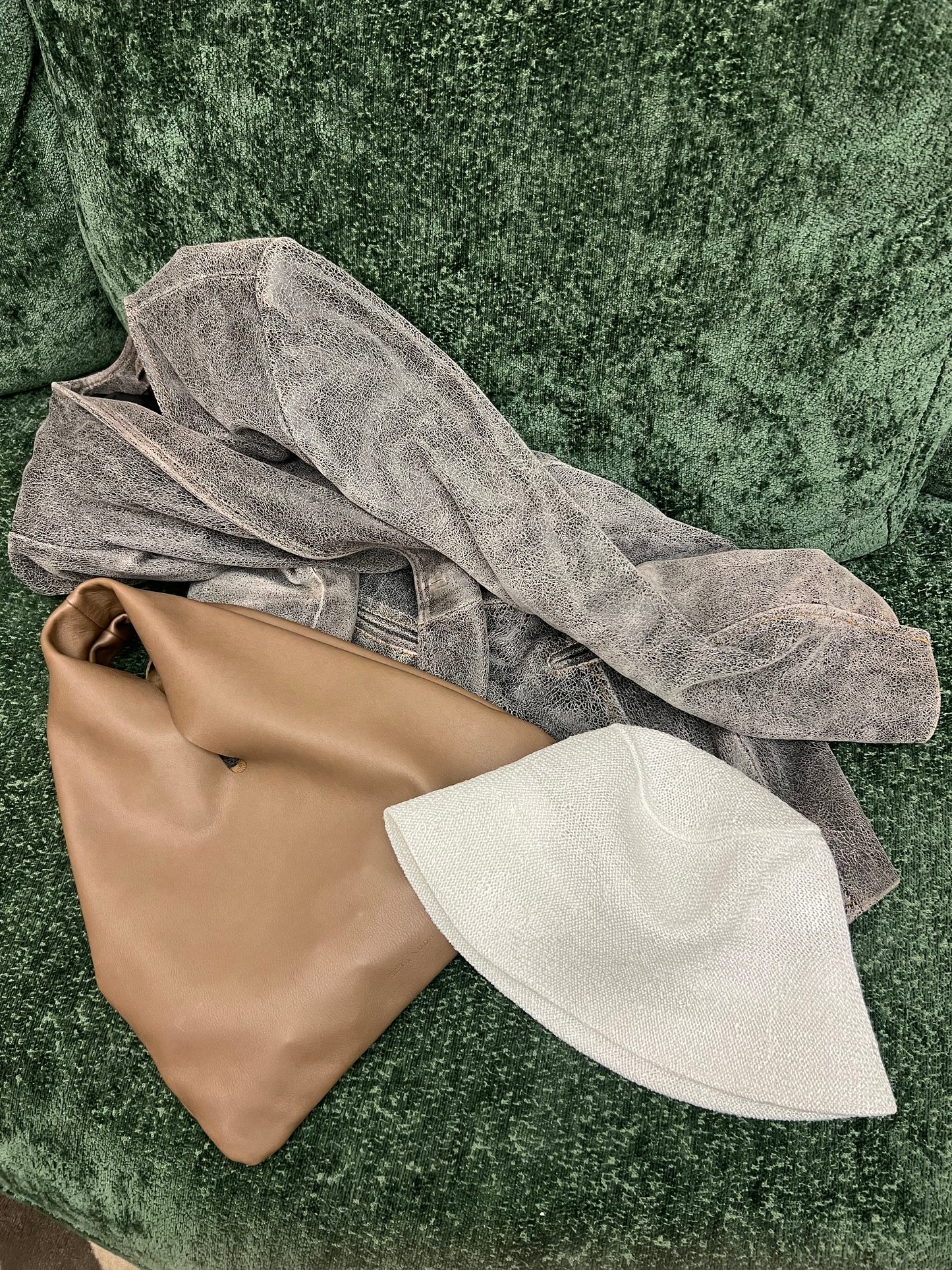 White Payettes Silk Bucket Hat