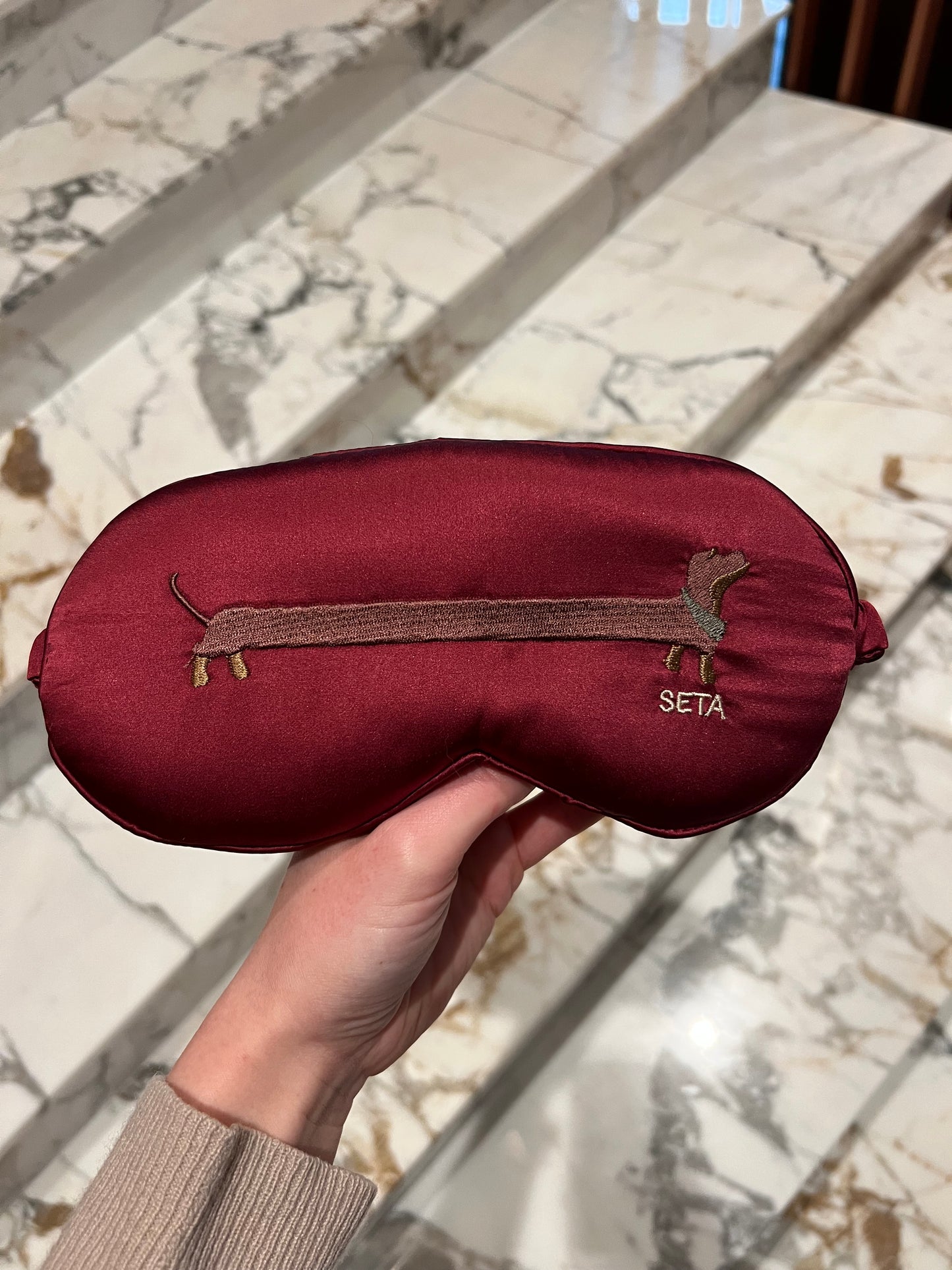 Bordeaux Puppy Love Silk Sleeping Mask