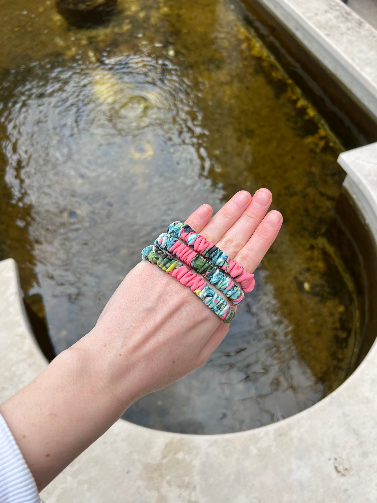 Blush Bouquet 3 Pack Small Silk Scrunchies
