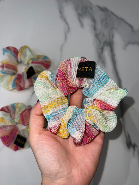 Shiny Summer Stripes Scrunchie