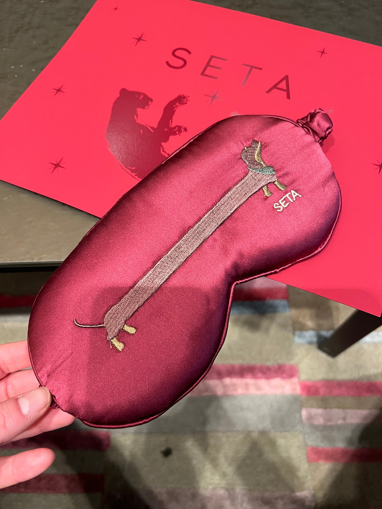 Bordeaux Puppy Love Silk Sleeping Mask