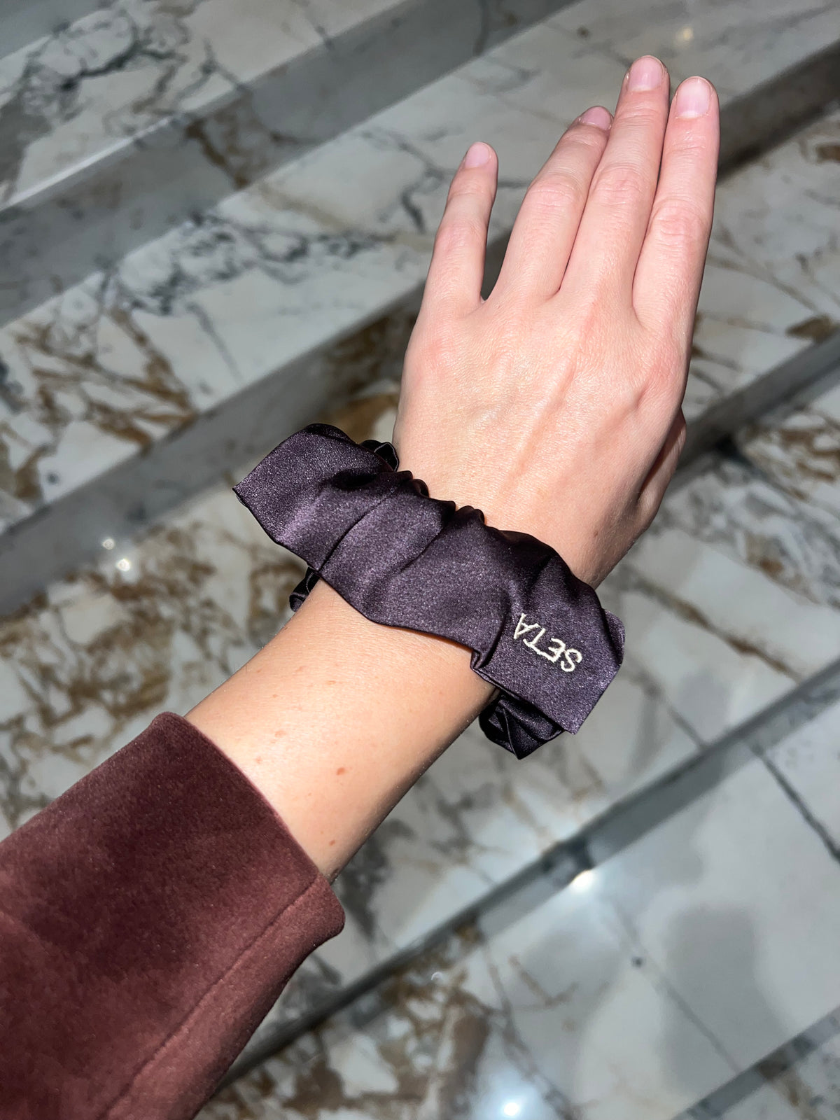 Melanzana Silk Scrunchie