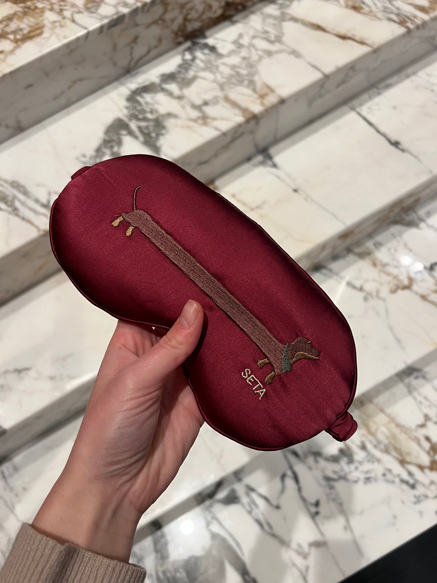 Bordeaux Puppy Love Silk Sleeping Mask