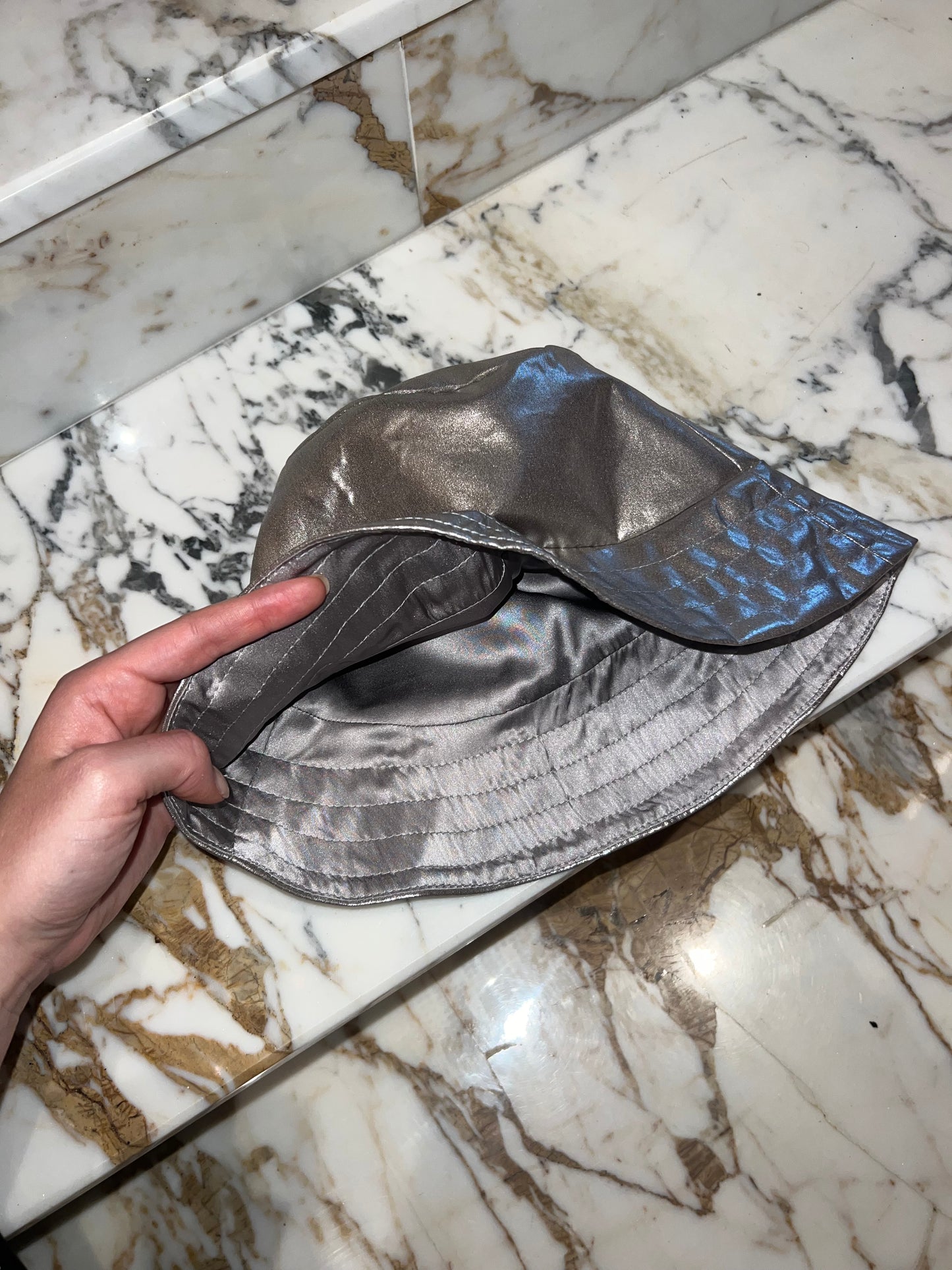 Silver Shine Silk Bucket Hat