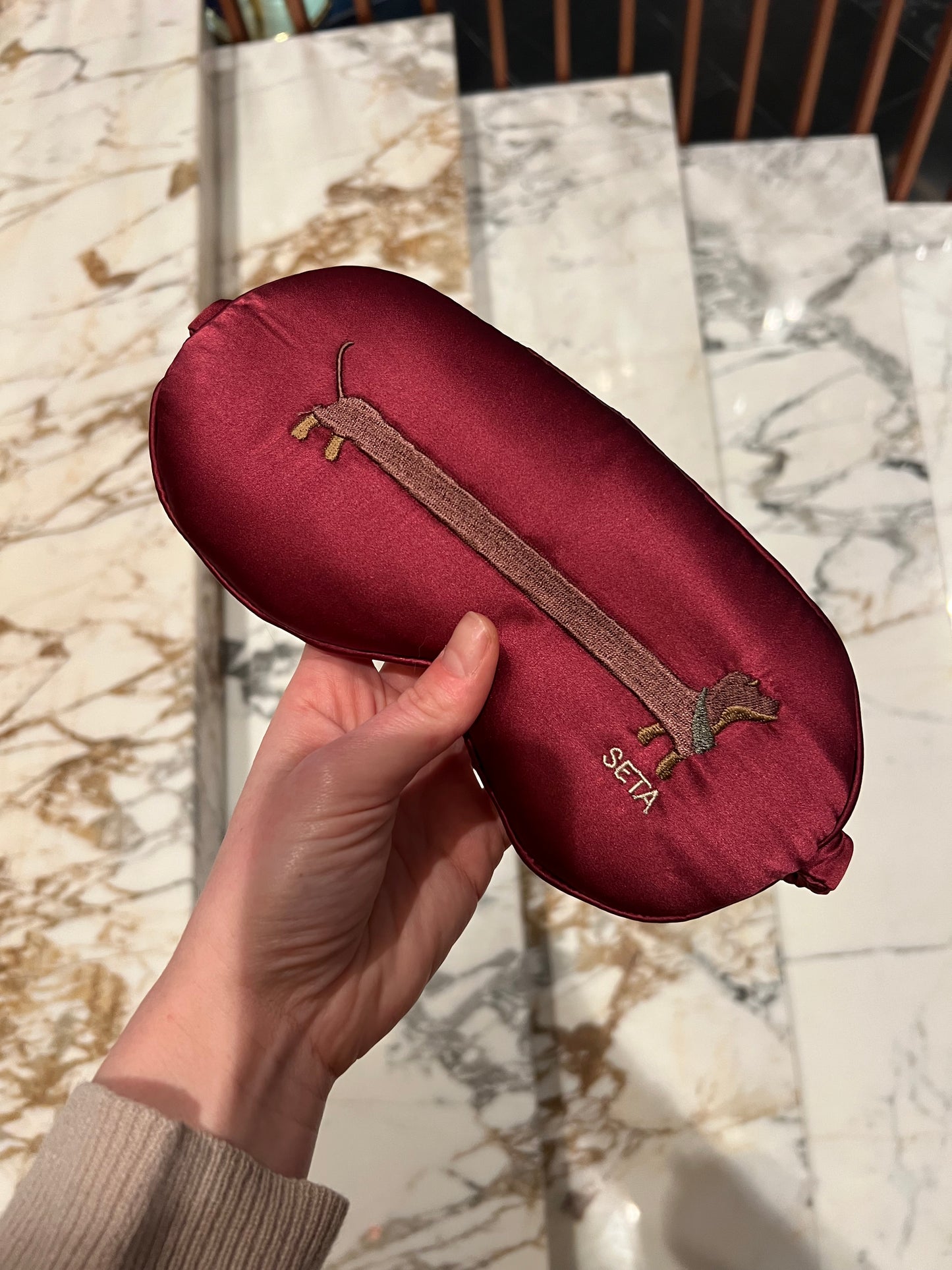 Bordeaux Puppy Love Silk Sleeping Mask