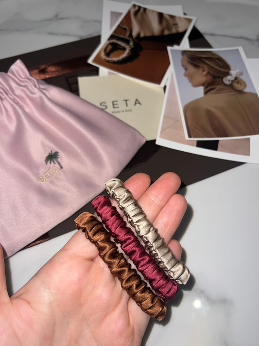 Autumn 3 Pack Small Silk Scrunchies