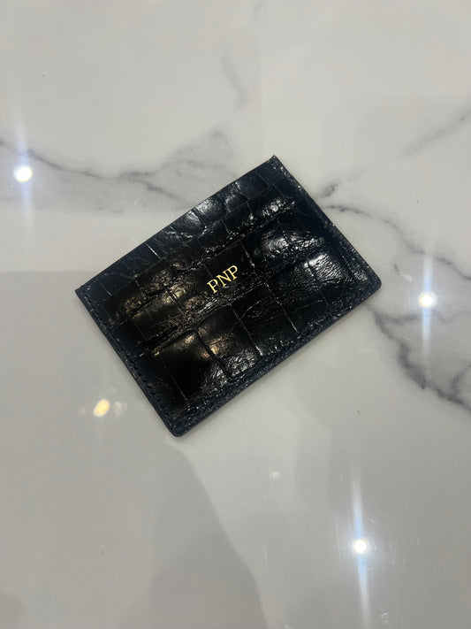 Croco Leather Black Card holder