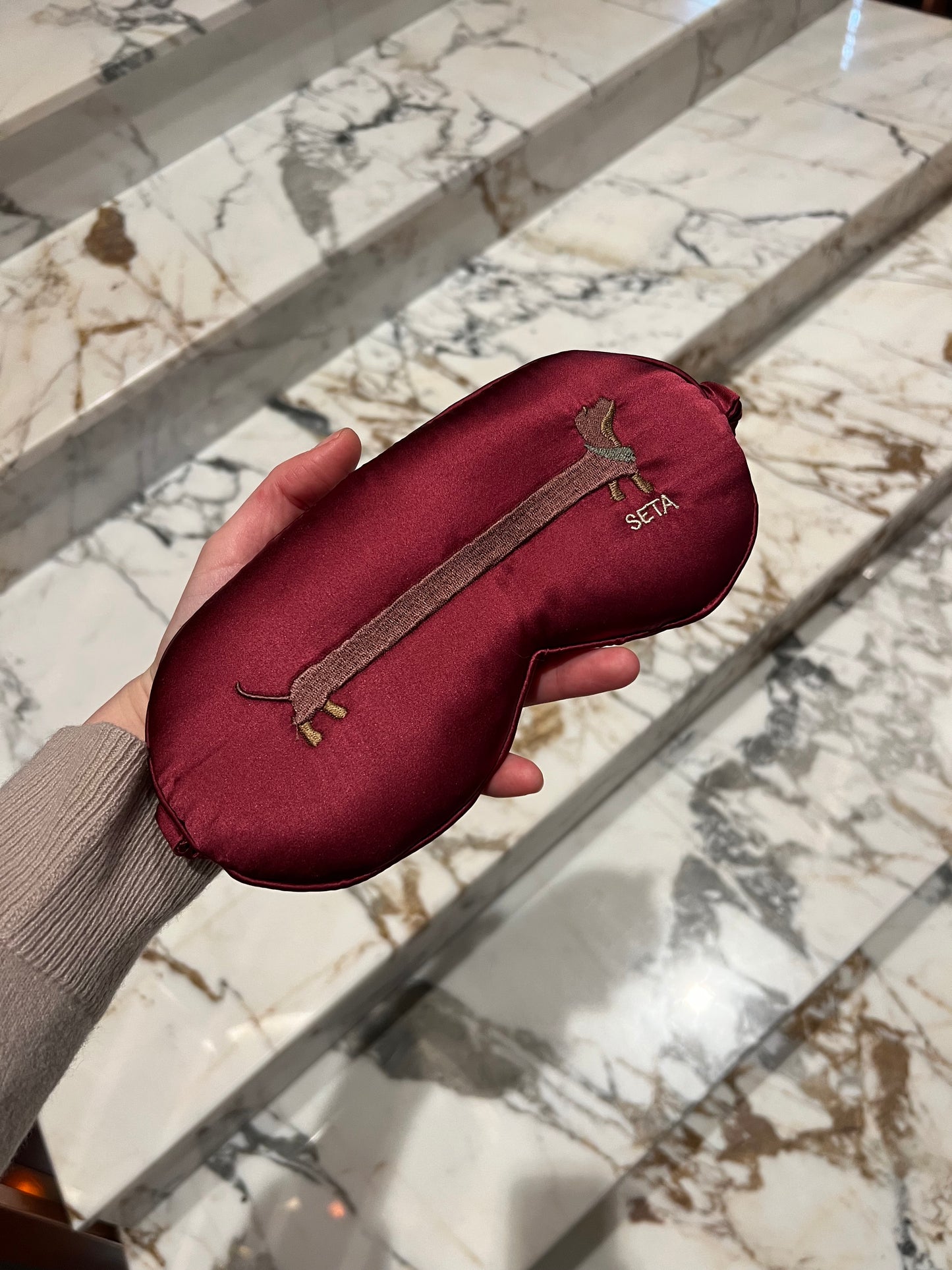 Bordeaux Puppy Love Silk Sleeping Mask