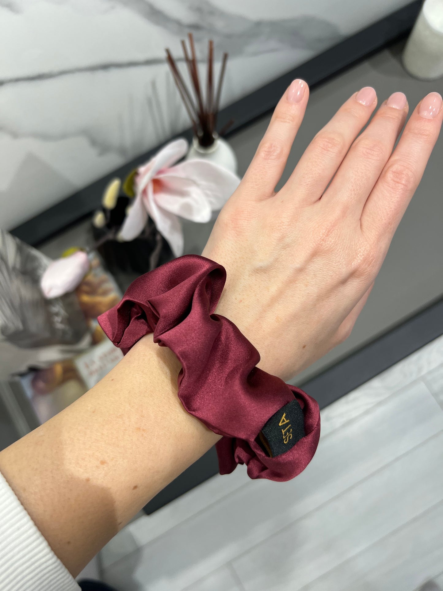 Bordeaux Silk Scrunchie
