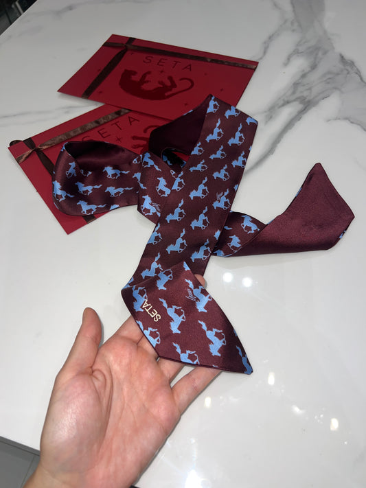 Cavallo Blu Silk Twilly