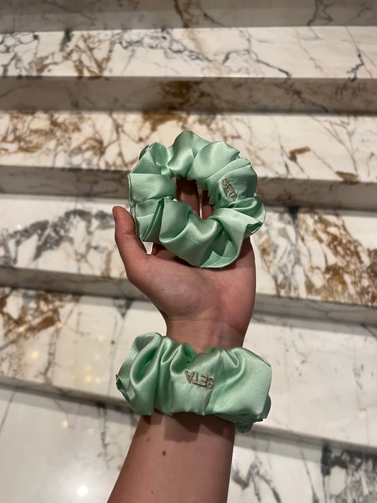 Mint Cloud Silk Scrunchie