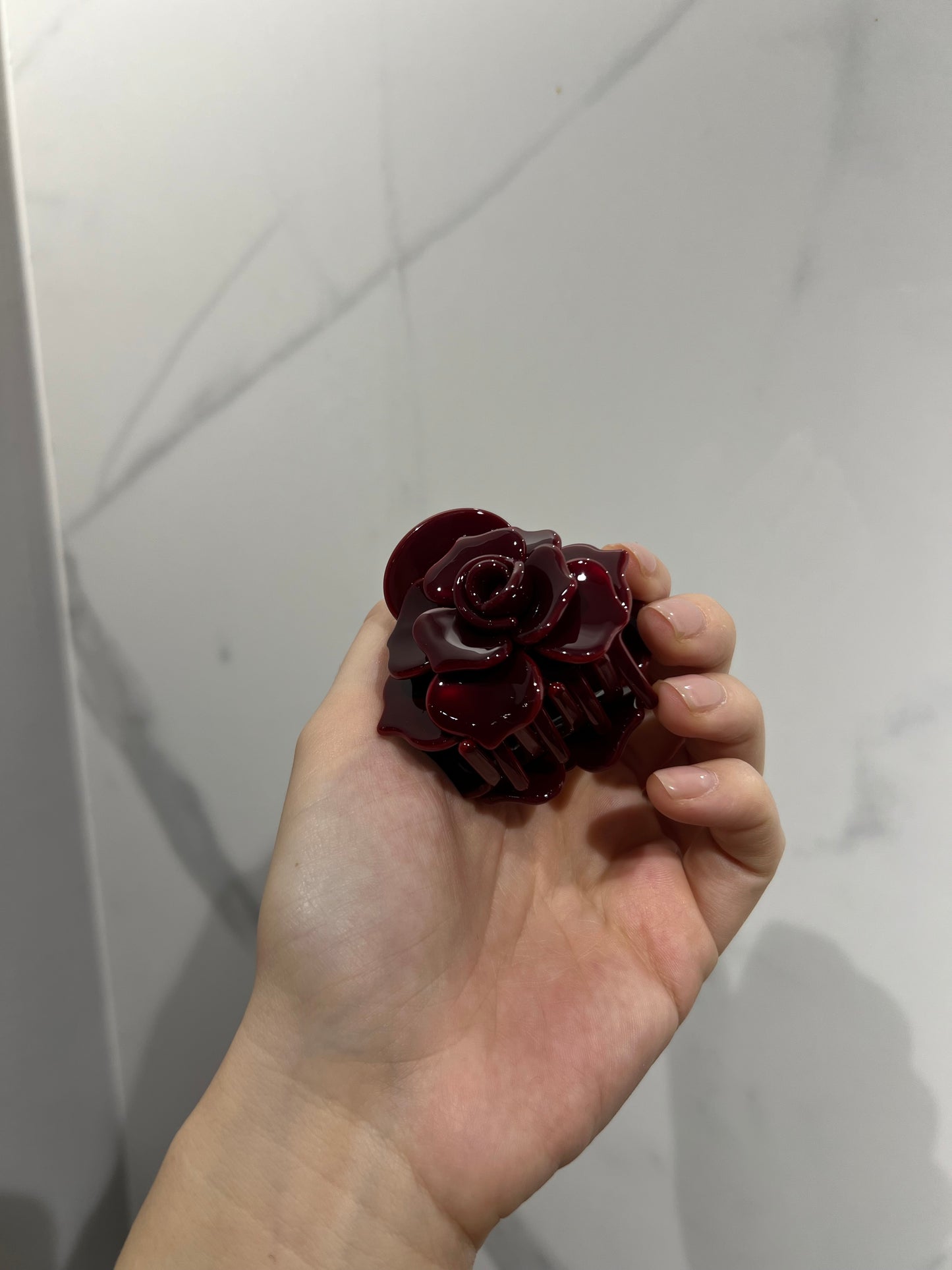 Dark Red Rose Hairclip