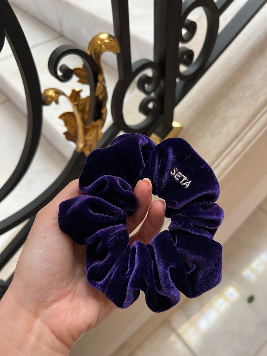 Dark Purple Velvet Dream Silk Scrunchie