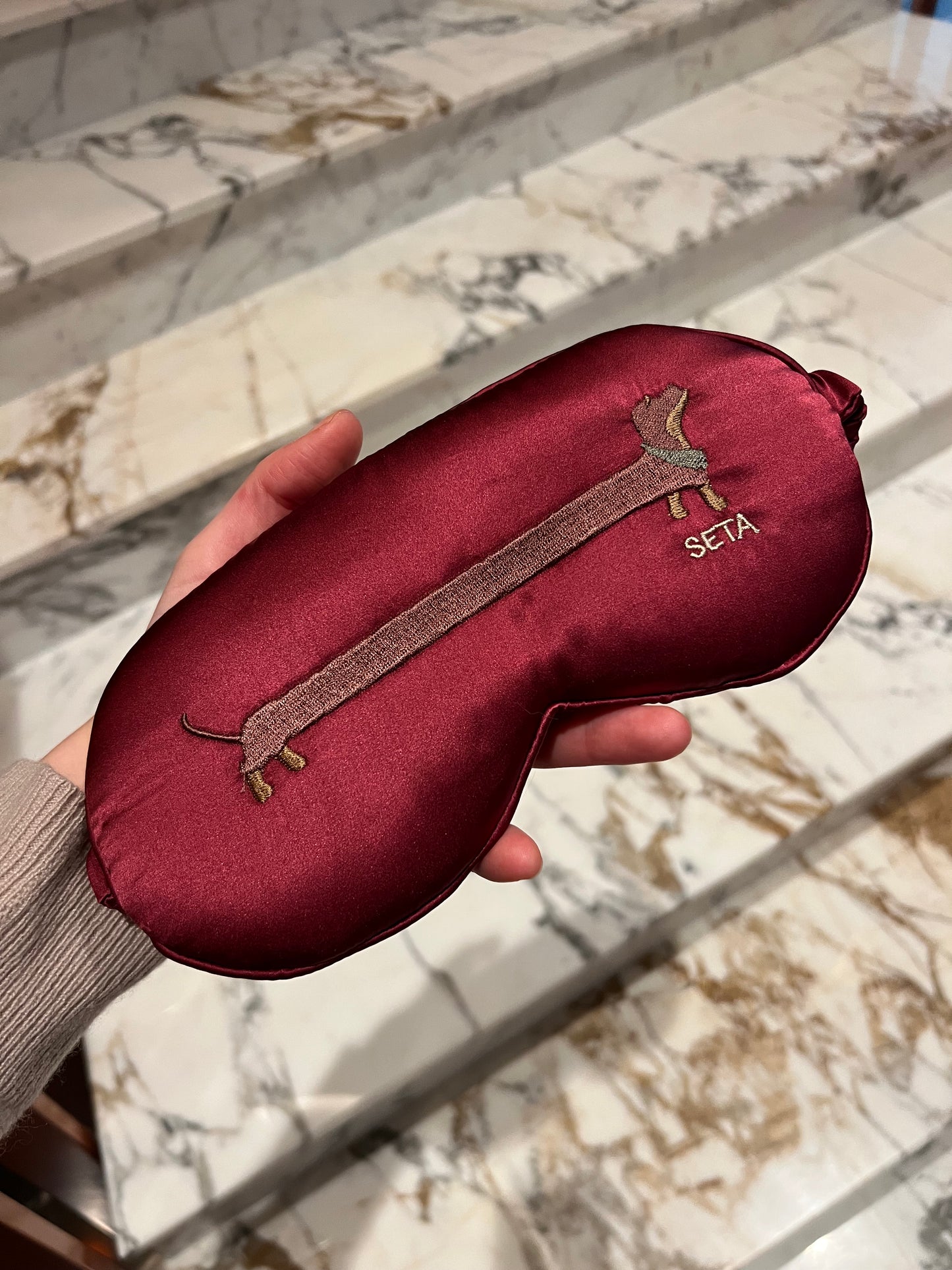 Bordeaux Puppy Love Silk Sleeping Mask