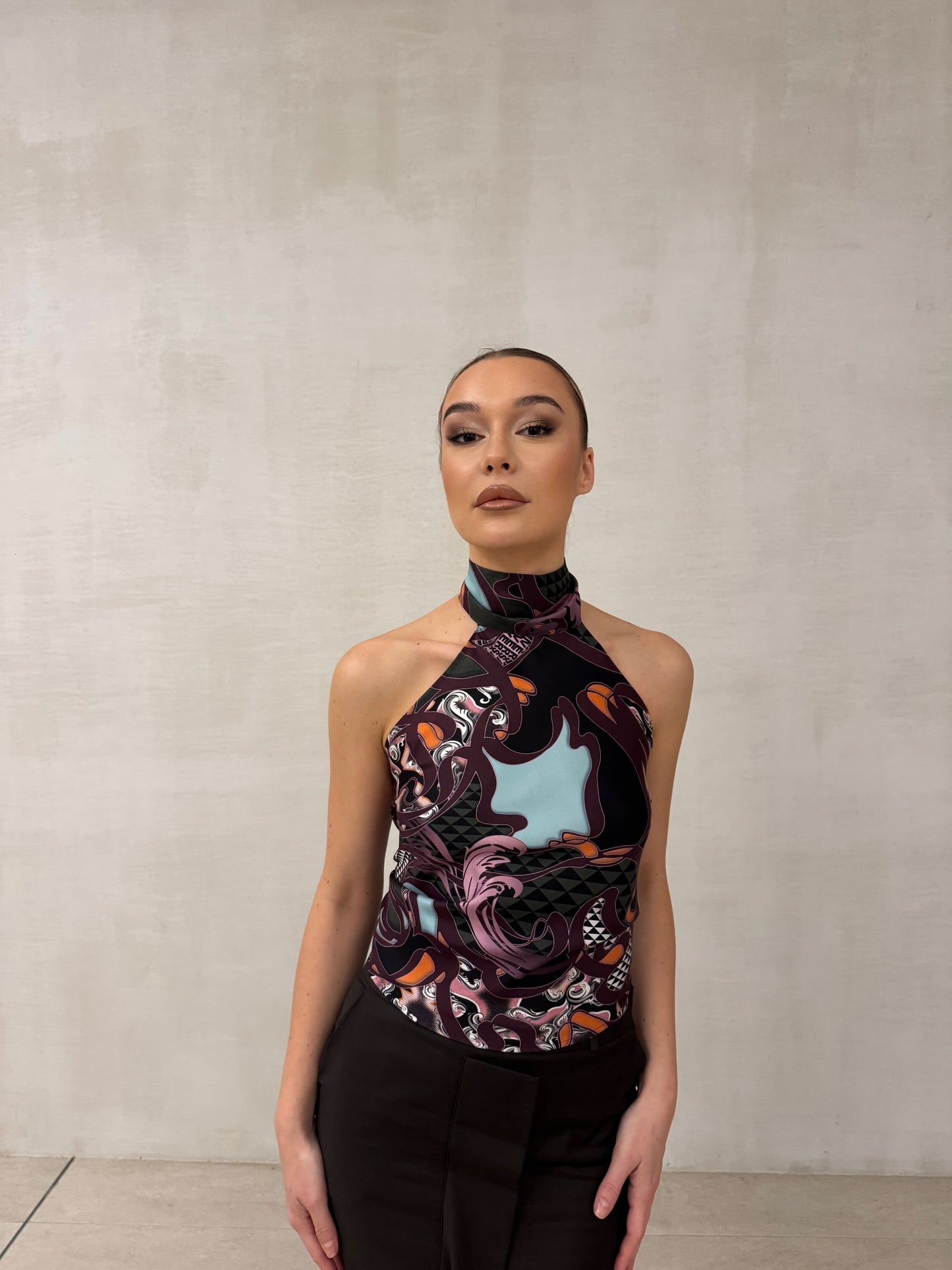 Fantasy Silk Halter Neck Top