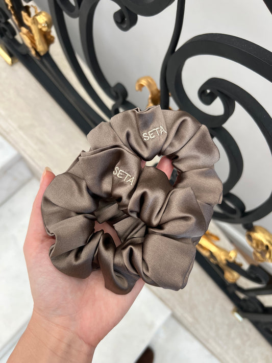 Dark & Neutral Silk Scrunchie