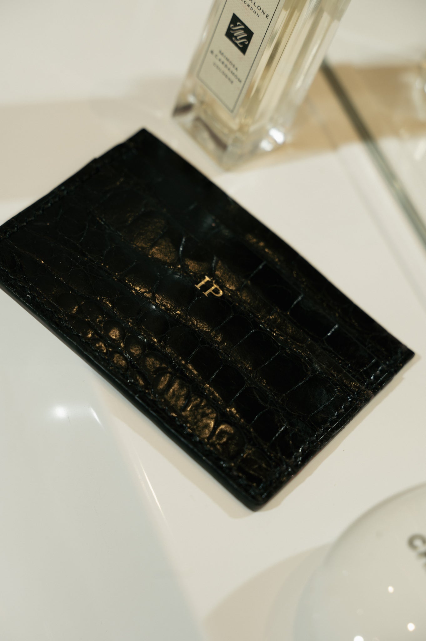 Crocodile Leather Black Card holder