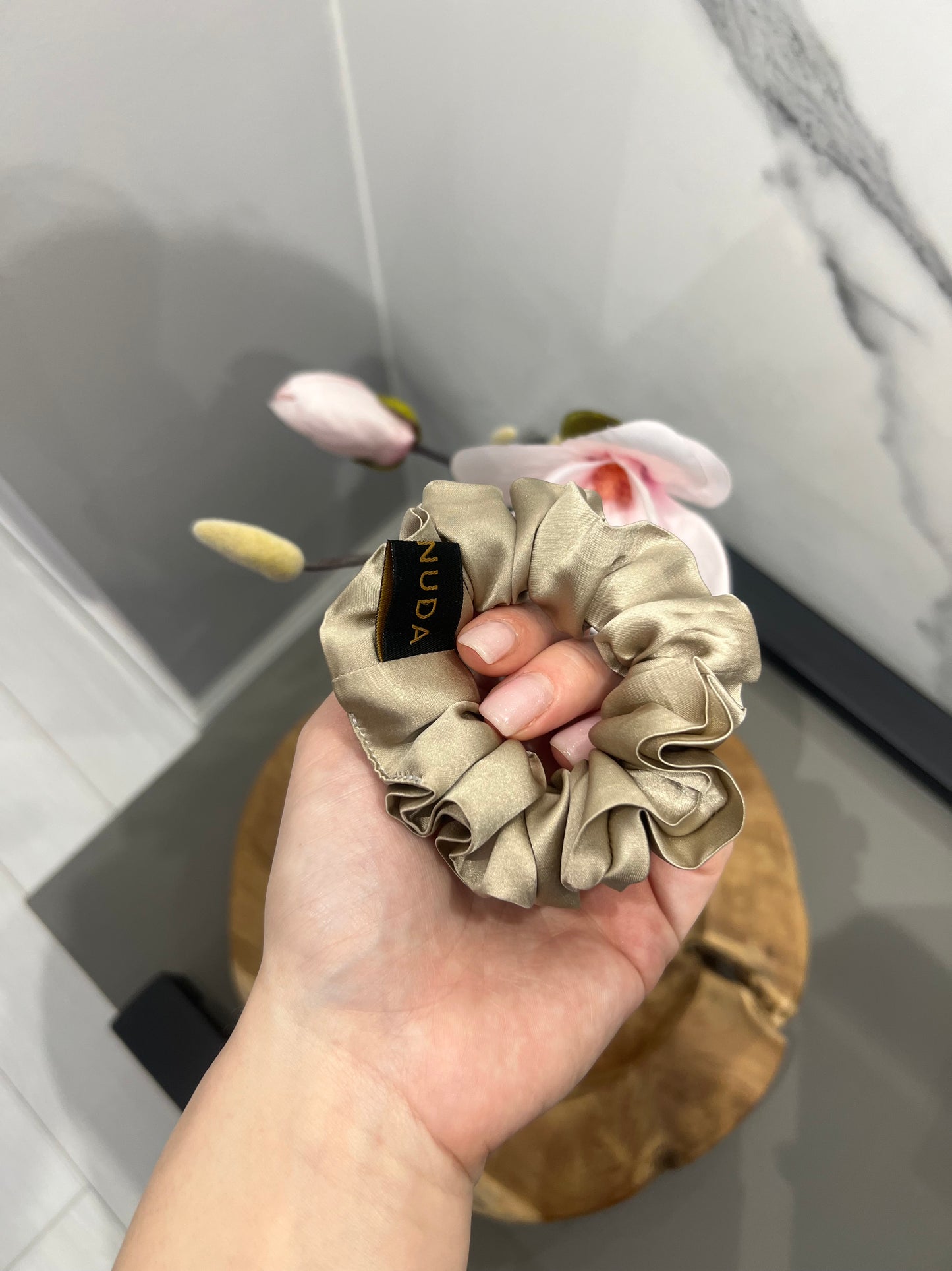 Nude XS Silk Scrunchie