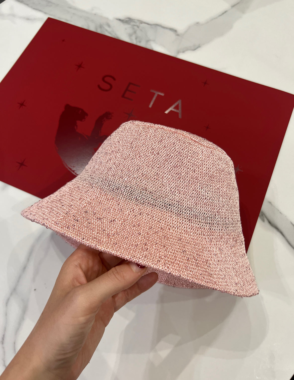 Pink Payettes Silk Bucket Hat