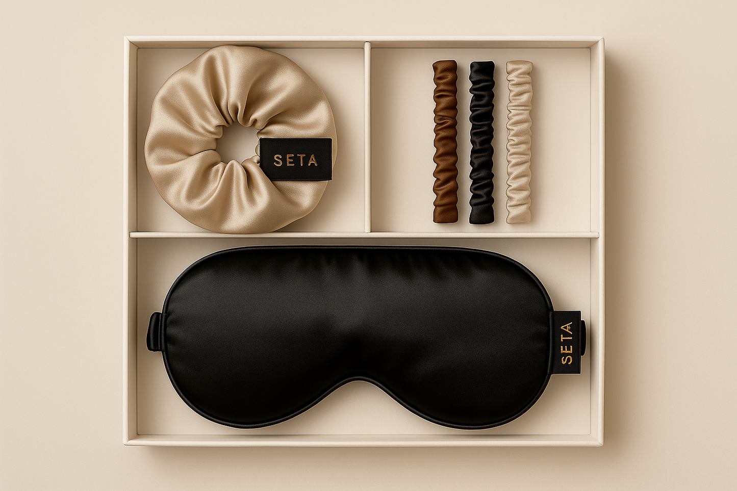 Silk Sleeping Mask & Scrunchie & 3pack skinnies