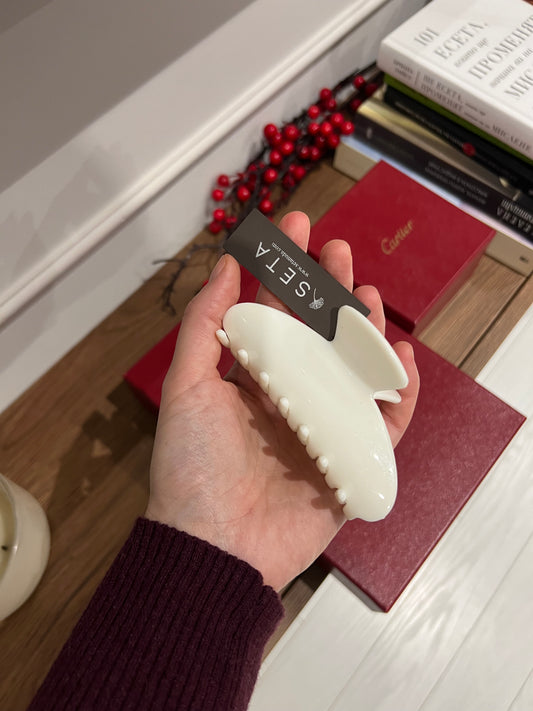 White Hairclip