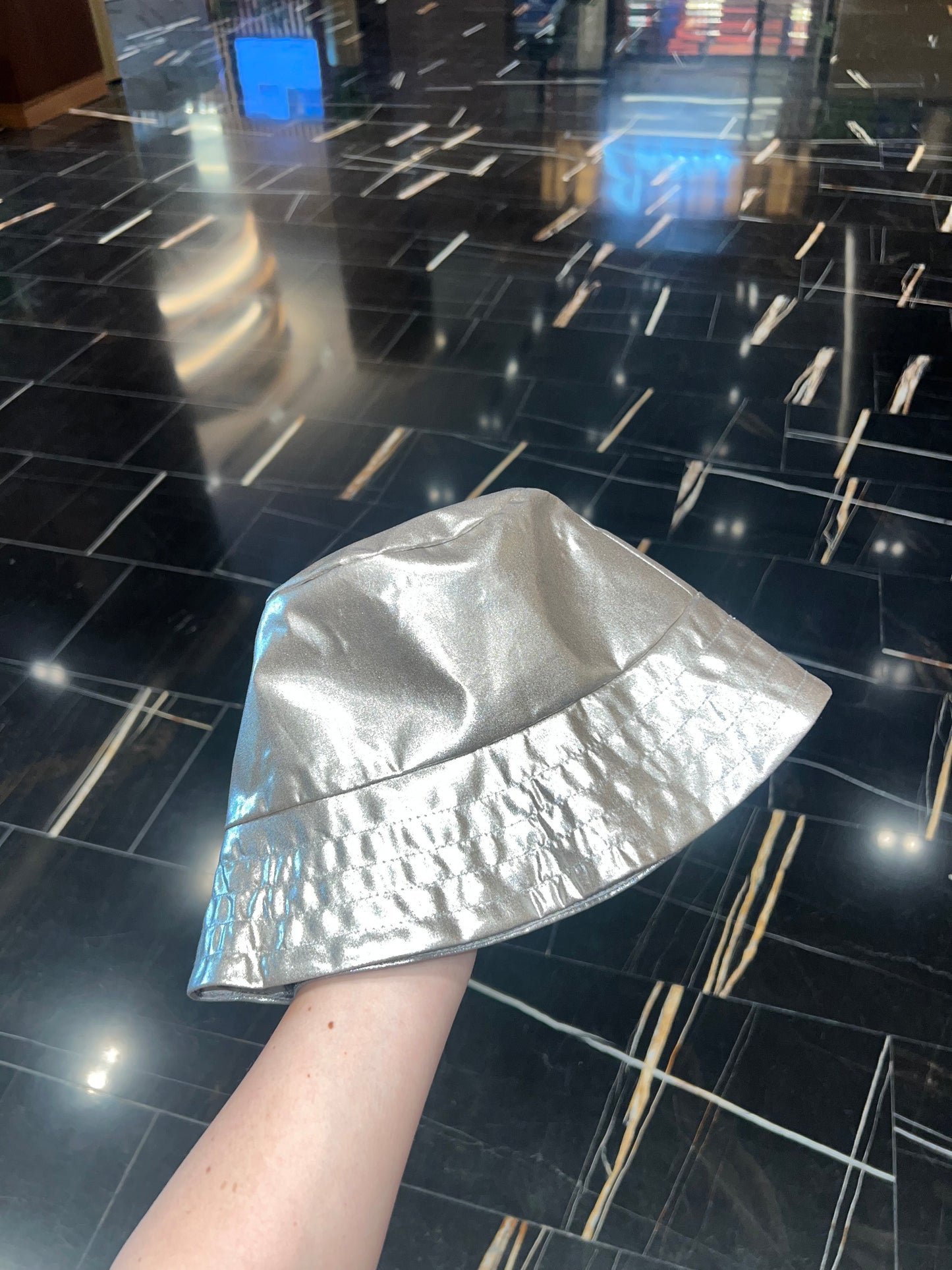 Silver Shine Silk Bucket Hat