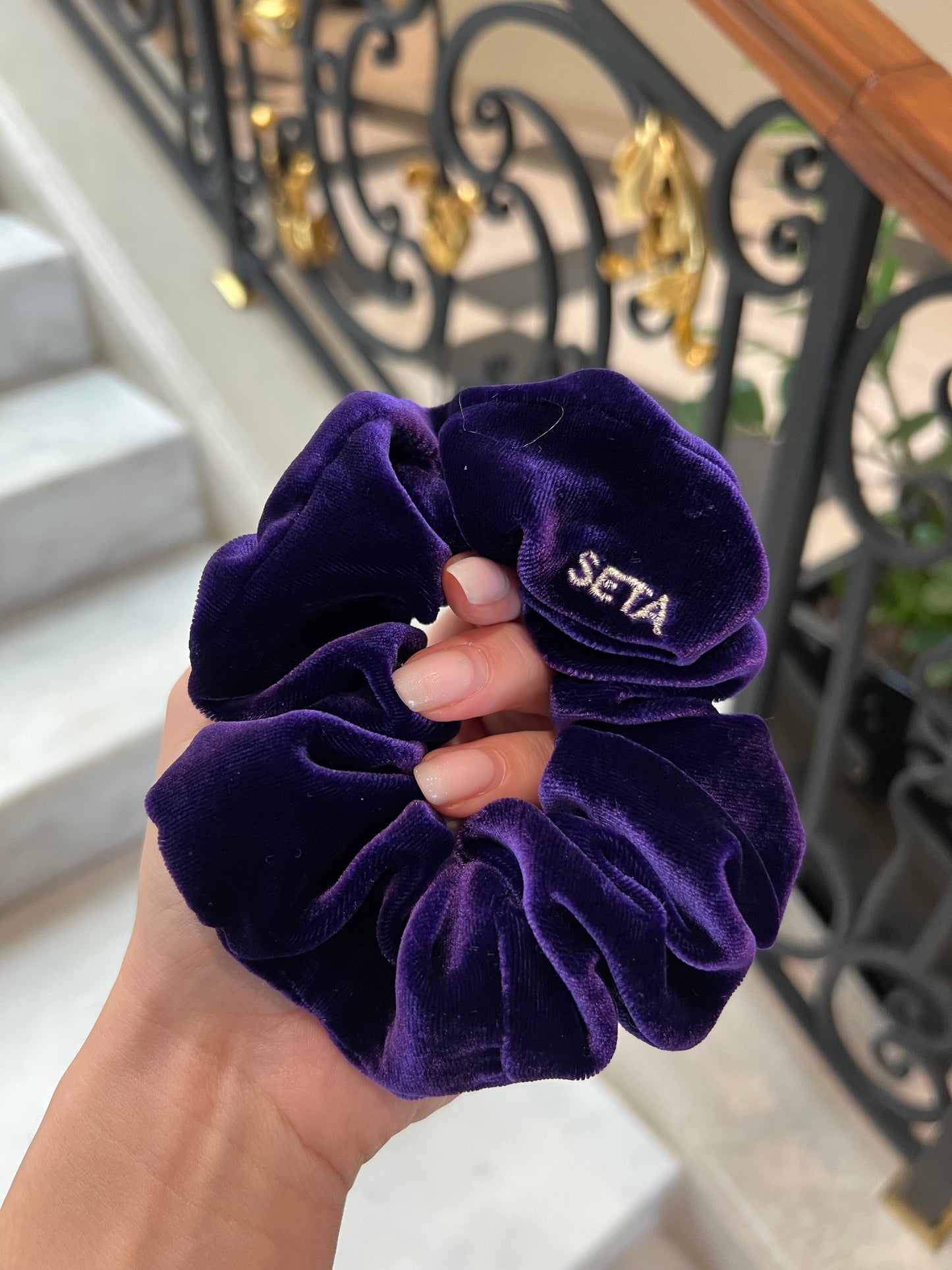 Dark Purple Velvet Dream Silk Scrunchie