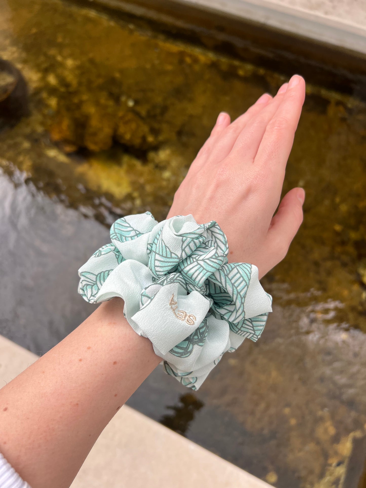 Minty Chains Silk Scrunchie